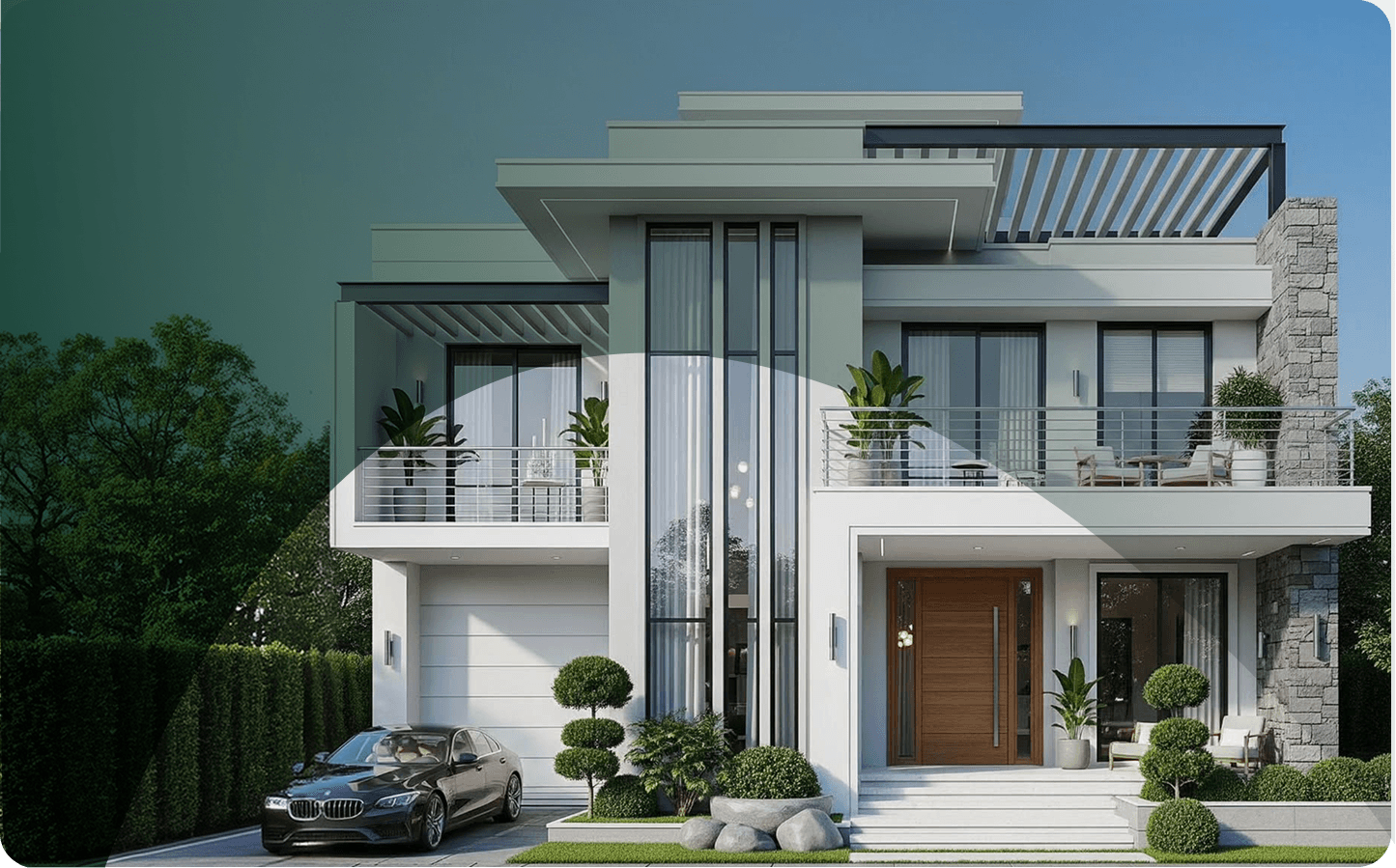 Modern rental home exterior